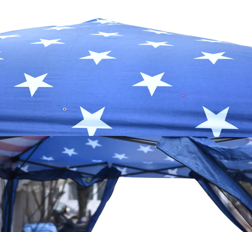 10x20ft Pop up Party Tent Gazebo Canopy Market Instant Shelter American Flag