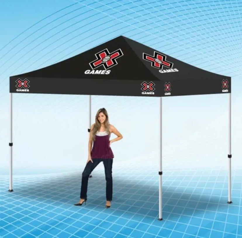 Custom 300D Full Backwall and 11 ft Flag Accessory Combo for your 10 x 10 Tent