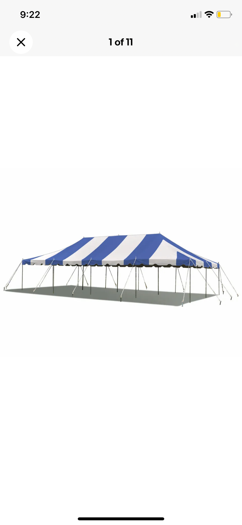 Blue Canopy 20x40 Pole Tent PVC Vinyl Party Event Backyard Shelter Gazebo