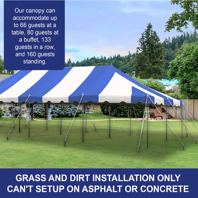 Blue Canopy 20x40 Pole Tent PVC Vinyl Party Event Backyard Shelter Gazebo