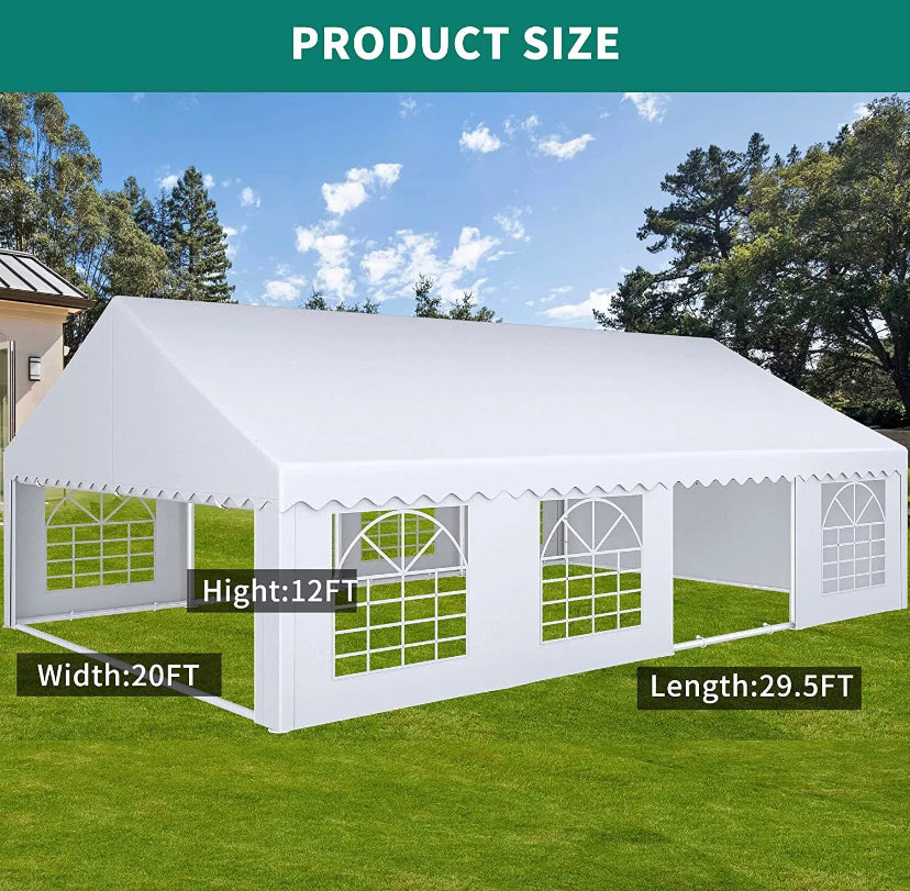20x30ft Heavy Duty PVC Tent Wedding Event Party Shelter Galvanized Ripple Canopy